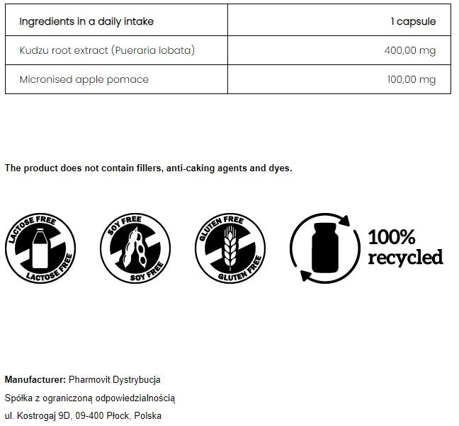 PharmoVit Kudzu (Pueraria montana) - extract 400 mg / 90 capsules