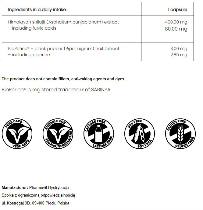 PharmoVit Mumio extract, 60 capsules