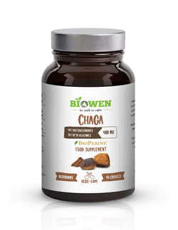 Biowen Chaga ekstrakt z grzybów 400 mg - 40% polisacharydy, 30% beta-glukany - kapsułki
