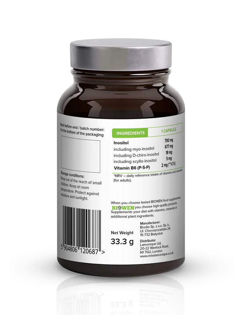 Biowen Inositol Complex+ (Myo-inositol + D-chiro-inositol + Scyllo-inositol), 100 capsules