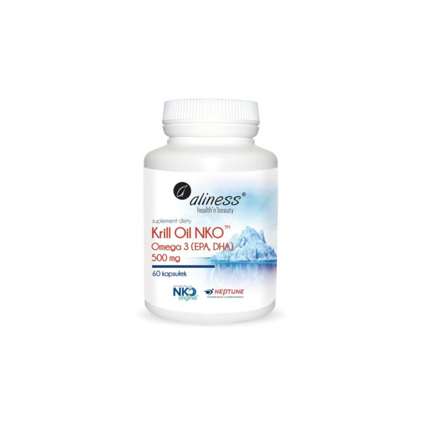 Aliness Krill Oil NKO Omega 3 with Astaxanthin, 500 mg, 60 capsules