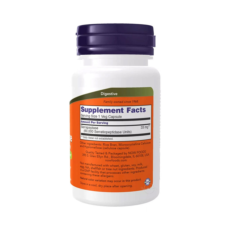 NOW Foods Serrapeptase  - 60 vcaps