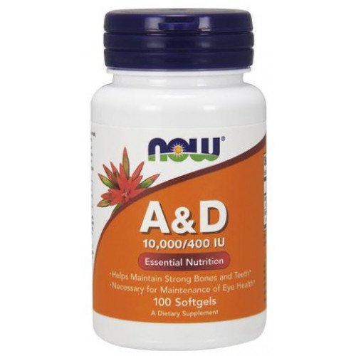 NOW Foods Vitamin A & D, 10000/400 IU  - 100 softgels