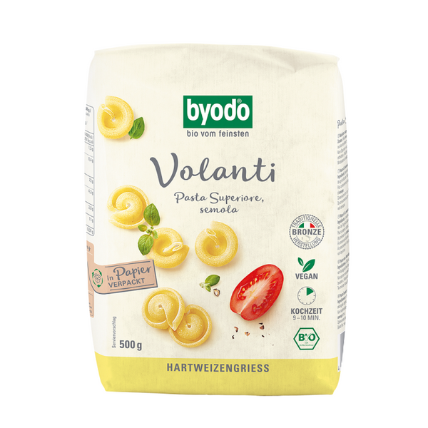 BYODO ORGANIC (SEMOLINA) VOLANTI PASTA 500 g