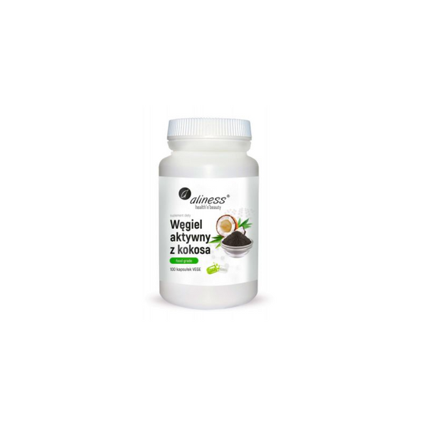 Aliness Activated carbon from coconut, 100 capsules