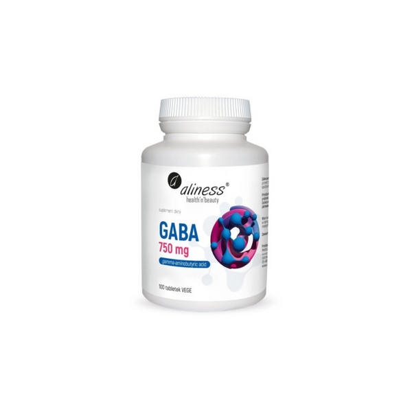 Aliness GABA (Gamma amino butyric acid) 750 mg, 100 capsules