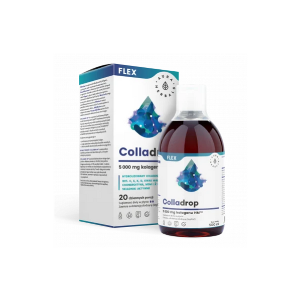 Aura Herbals MARINE COLLAGEN Colladrop FLEX Vitamin C D3 K2, 500ml
