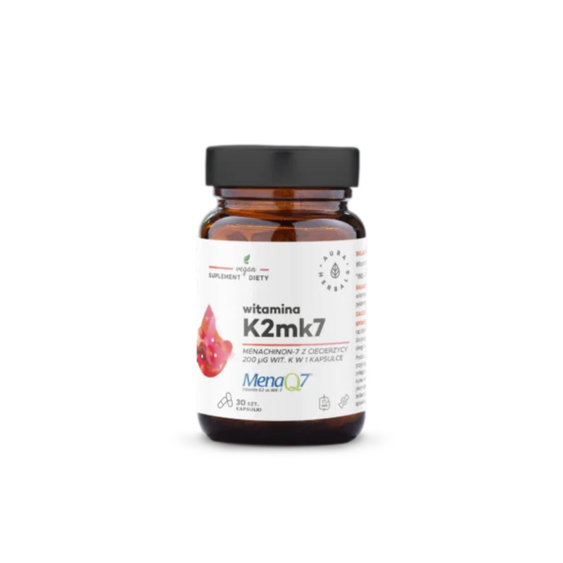 Aura Herbals Vitamin K2 Mk7 200 mcg MenaQ, 30 capsules