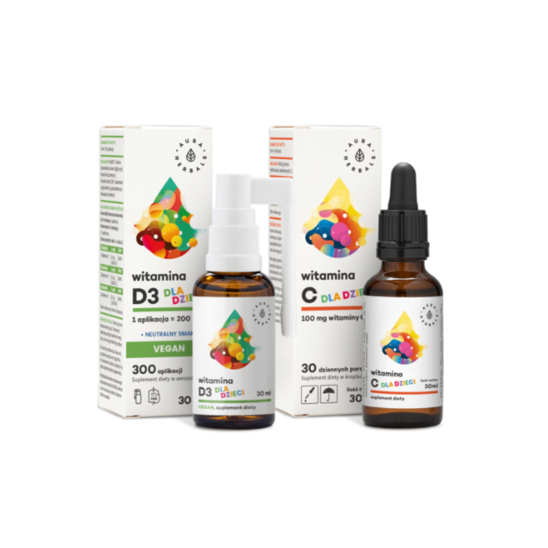 Aura Herbals Vitamin D3 (30ml) + Vitamin C (30ml)
