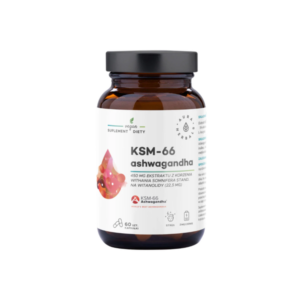 Aura Herbals Ashwagandha, KSM-66 Root 450 mg, 60 capsules