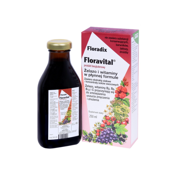 Floradix Iron & Vitamins C B6 B12, 250 ml