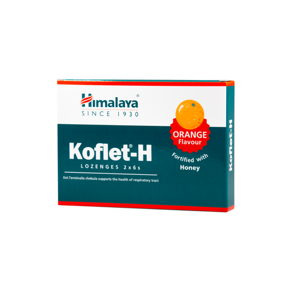 Himalaya Koflet-H Cough, Orange Flavour, 12 lozenges