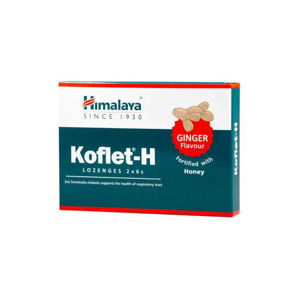 Himalaya Koflet-H Cough, Ginger Flavour, 12 lozenges