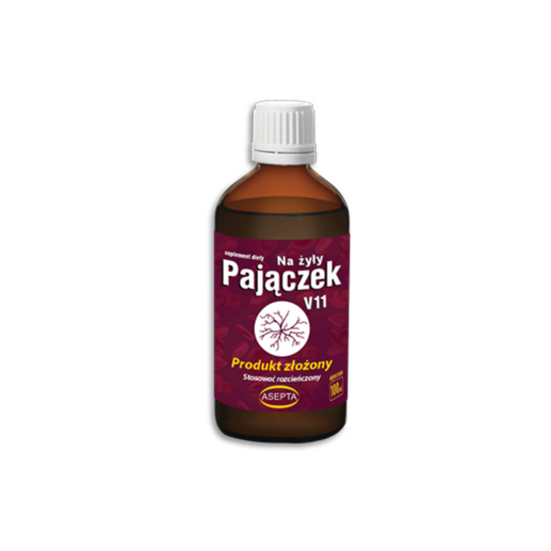 Asepta Pajączek V11 Herbal drops Oil for Veins, 100ml