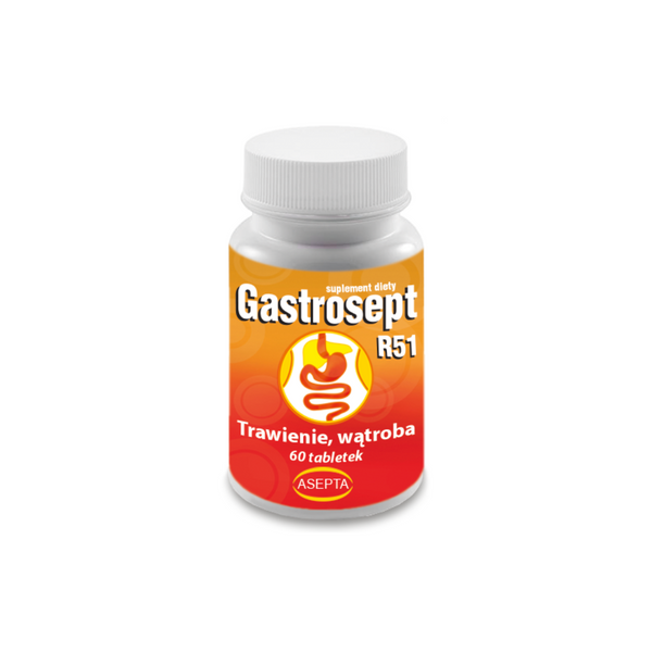 Asepta Gastrosept R51 - for digestion, flatulence, constipation, 60 capsules