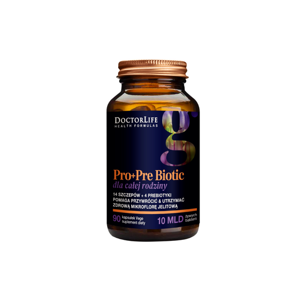 Doctor Life Pro+Pre Biotic for the whole family - Helps restore & maintain healthy intestinal microflora, 90 capsules