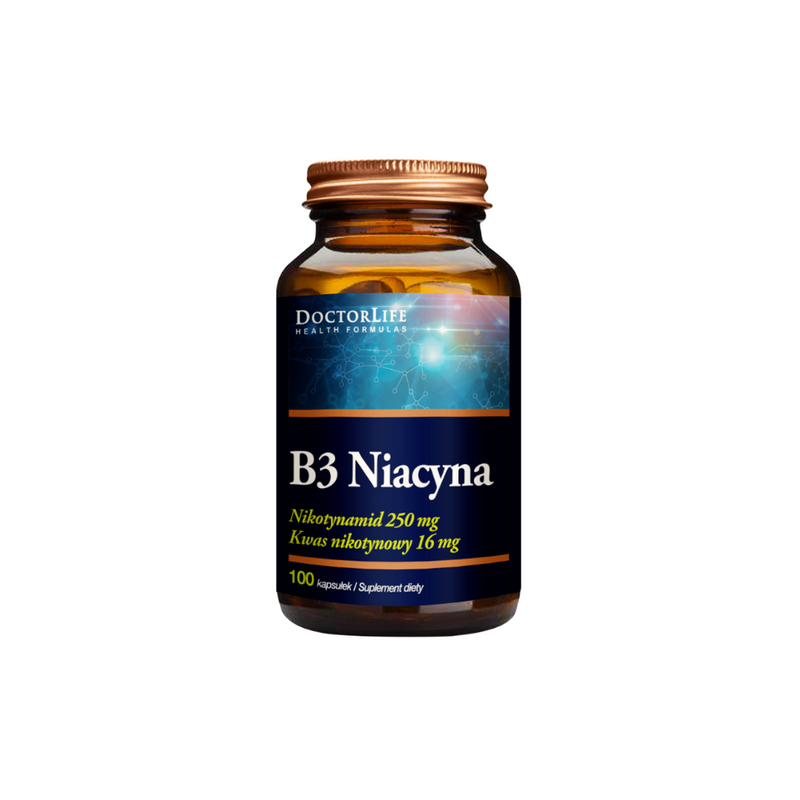 Doctor Life B3 Niacin - Nicotinamide 250 mg, Nicotinic acid 16 mg, 100 capsules