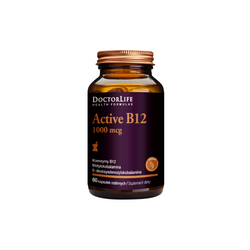 Doctor Life Active B12 1000 mcg, Active B12 Metylokobalamina, 60 kapsułek