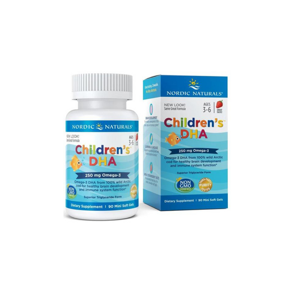 Nordic Naturals Children's DHA, 250mg, strawberry, 90 softgels