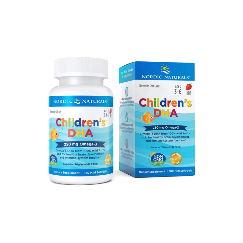 Nordic Naturals Children's DHA for children, strawberry flavour, 180 capsules