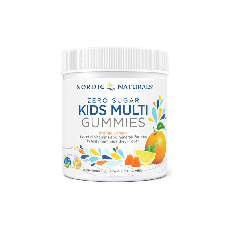 Nordic Naturals Kids Multi Gummies, zero sugar, orange - lemon, 120 gummies