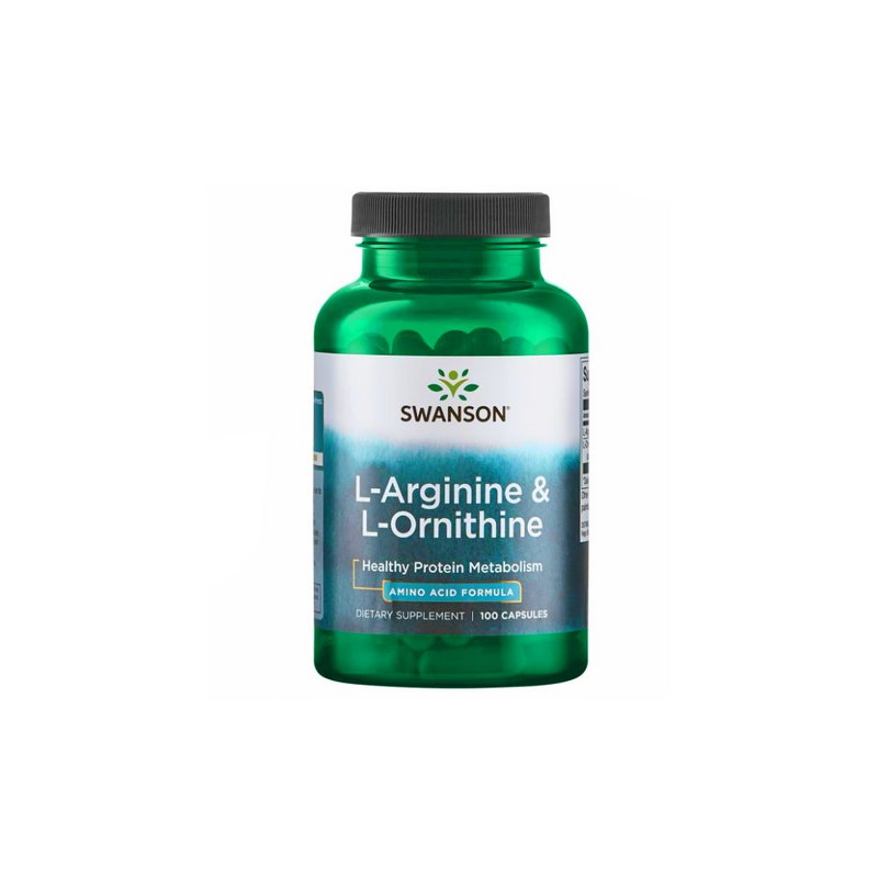 Swanson L-Arginine & L-Ornithine, Amino Acid Formula, 100 capsules