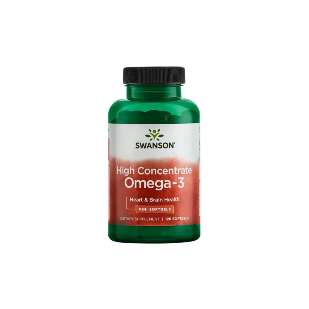 Swanson High Concentrate OMEGA-3 120 mini softgels (gel capsules ...