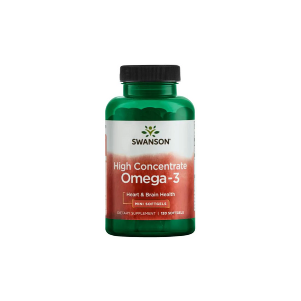 Swanson High Concentrate OMEGA-3 120 mini softgels (gel capsules)