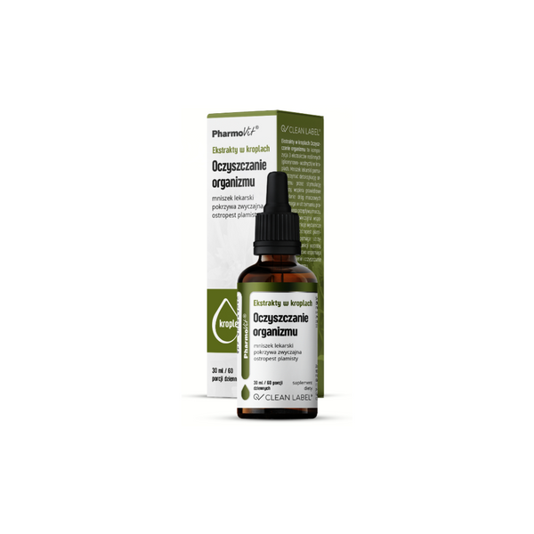 PharmoVit Body cleansing - Extracts in drops Dandelion / Nettle / Milk thistle 30 ml = 60 daily portions