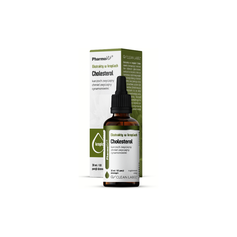 PharmoVit Cholesterol - Extracts in drops Artichoke / Hops / Cinnamon 30 ml = 60 daily portions