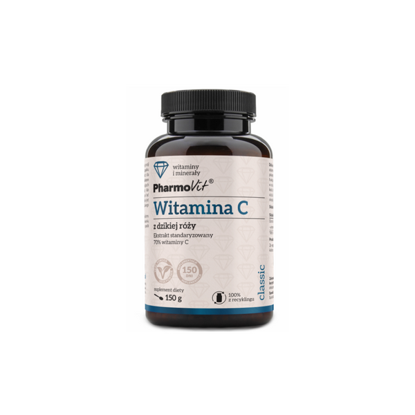 PharmoVit Vitamin C from Wild Rose extract standardized to 70% vitamin C 150 g = 150 servings