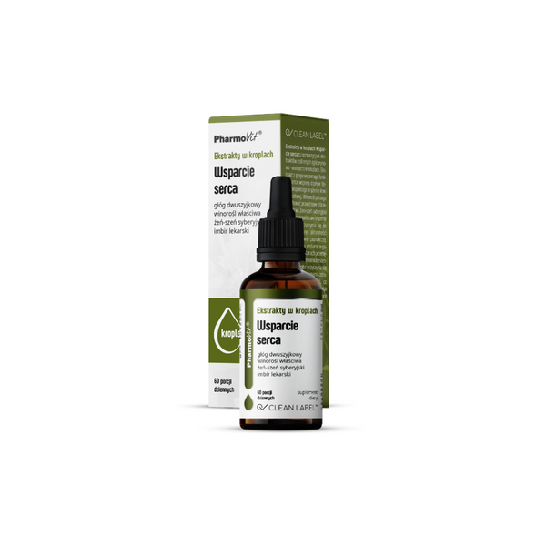 PharmoVit Heart support Hawthorn / Vine / Ginseng / Ginger 30 ml = 60 daily portions