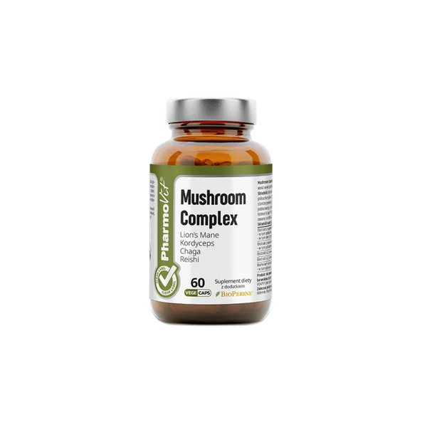 PharmoVit Mushroom Complex - (Lion's Mane, Cordyceps, Chaga, Reishi) 60 capsules