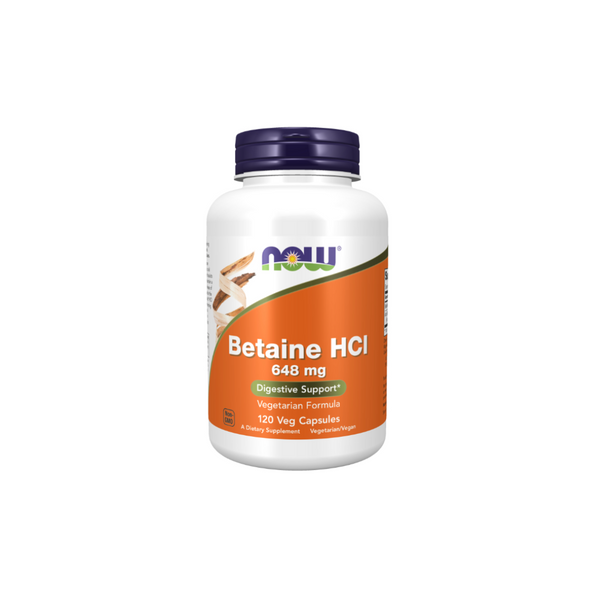Now Foods Betaine HCL + Pepsin 648 mg  /  150mg 120 vege capsules
