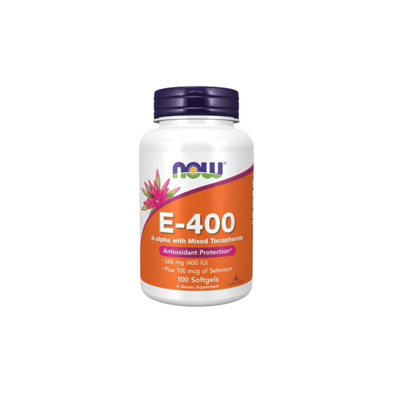 Now Foods E-400 Natural MIX TOCOFEROLS + SELENIUM, 100 gel capsules