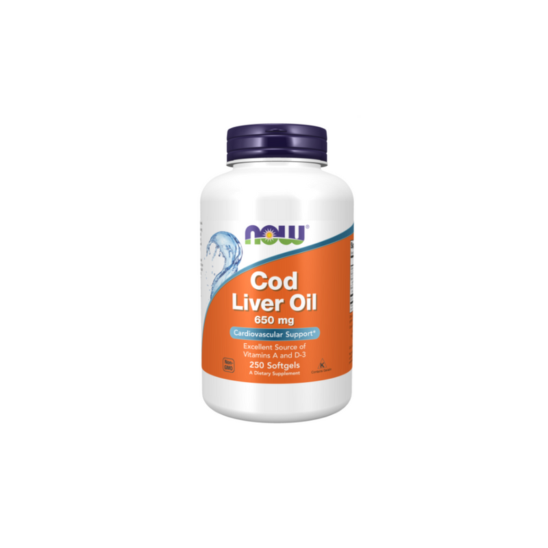 Now Foods Cod Liver Oil – Tran double power 650 mg – 250 gel capsules