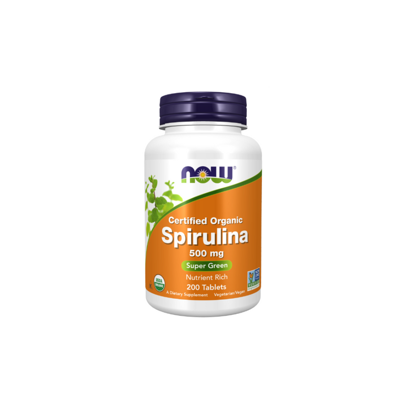 Now Foods Spirulina 500 mg – 200 tablets CERTIFIED ORGANIC