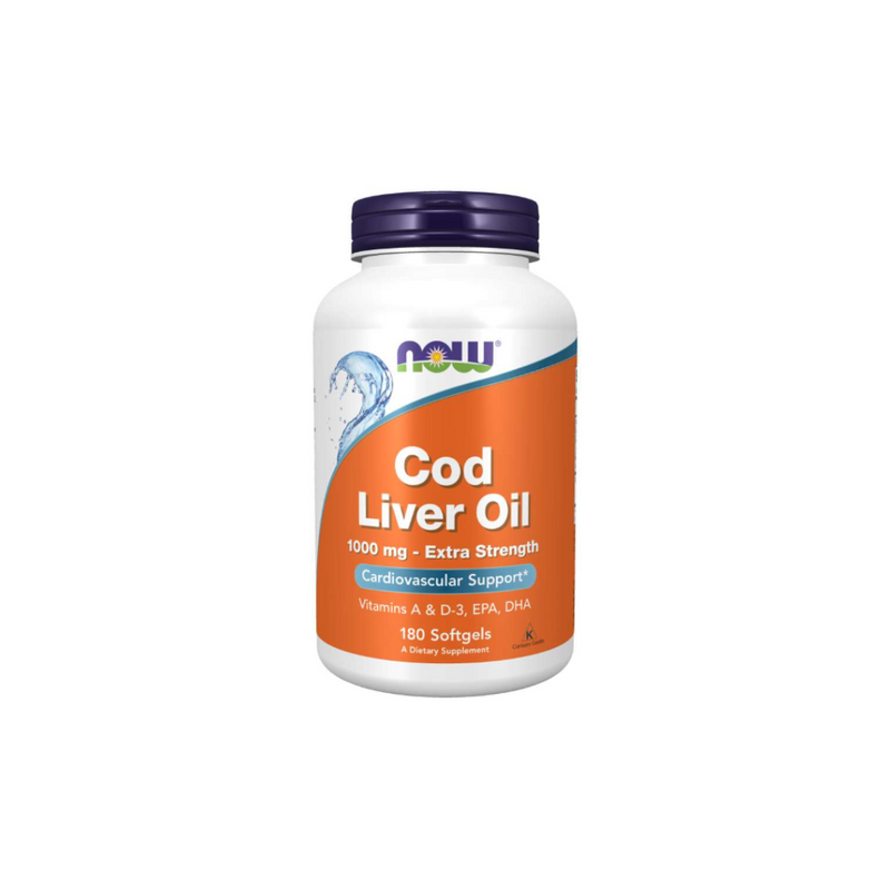 Now Foods Cod Liver Oil – Tran double power 1000 mg – 180 gel capsules