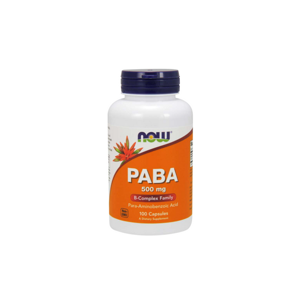 Now Foods PABA - (para-aminobenzoic acid) 500 mg / 100 capsules