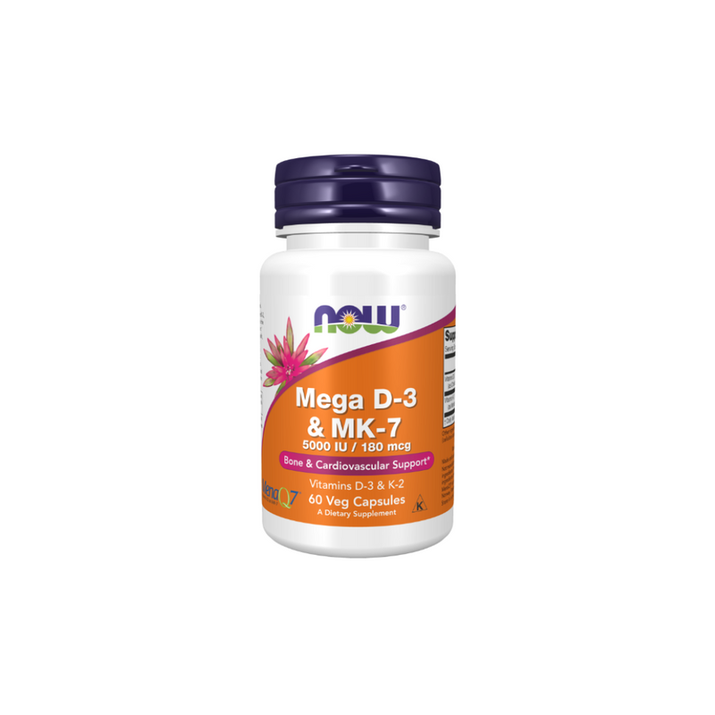 Now Foods Vitamin D3 5000 IU + K2 MK-7 180mcg 60 capsules