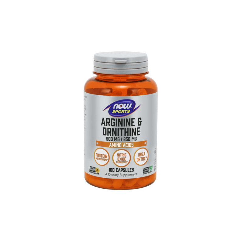 Now Foods Arginine and Ornithine 500/250 mg 100 vegan capsules