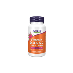 Now Foods Vitamin D3 5000 IU + K2 MK-7 180 mcg 120 capsules