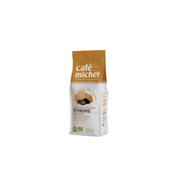 Cafe Michel ORGANIC COFFEE GROUND ARABICA MOKA GUJI ETHIOPIA FAIR TRADE 250 g