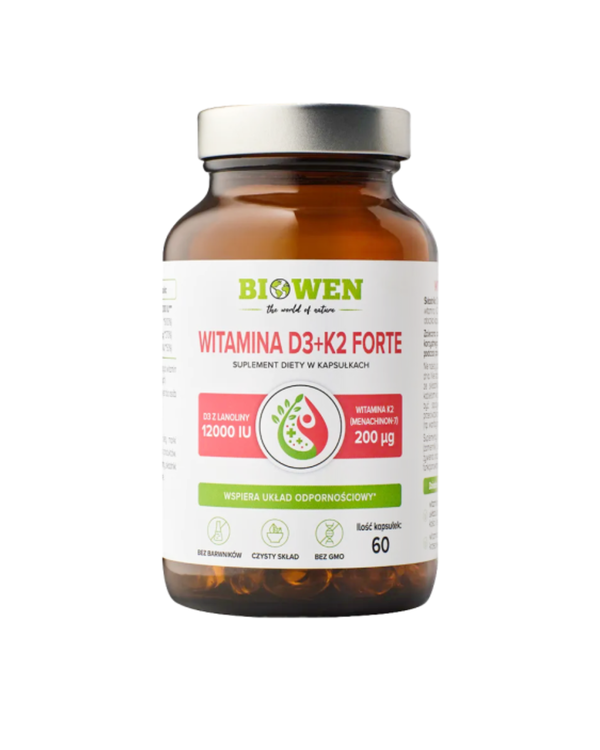 Biowen New Vitamin D3 + K2 Forte 12000 IU, 60 capsules