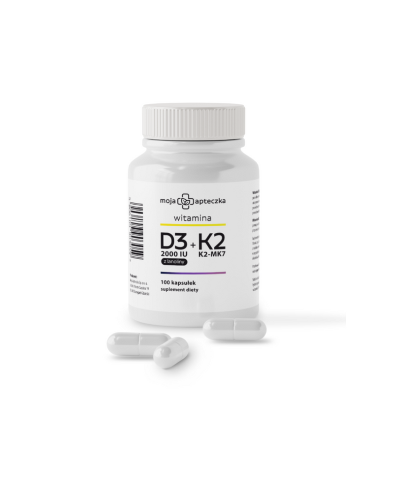 Moja Apteczka Vitamin D3 2000 IU + K2MK7 100μg – 100 capsules