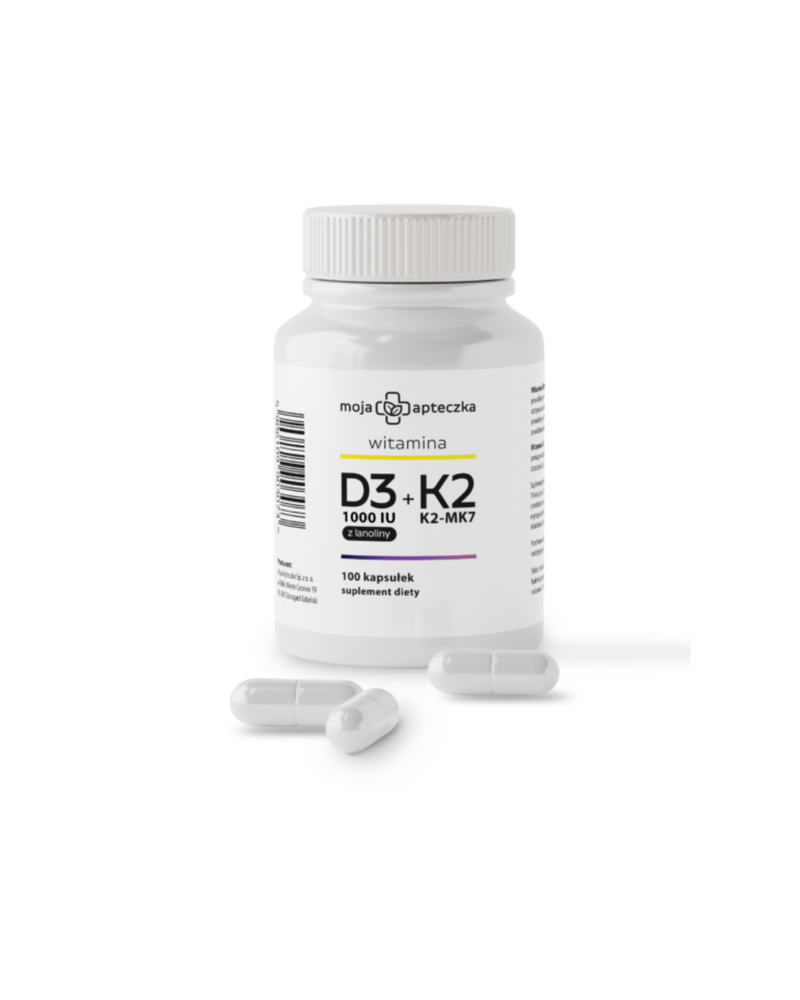 Moja Apteczka Vitamin D3 1000 IU + K2MK7 100μg – 100 capsules