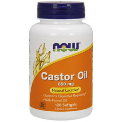 NOW Foods Castor Oil, 650mg  - 120 softgels