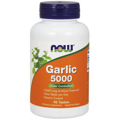 NOW Foods Garlic 5000, Odor Controlled  - 90 tablets