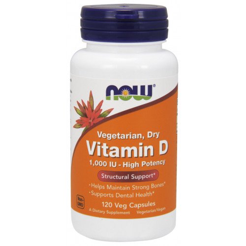 NOW Foods Vitamin D, 1000 IU Vegetarian - Dry  - 120 vcaps