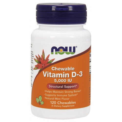 NOW Foods Vitamin D-3 - 5000 IU (Chewable)  - 120 chewables